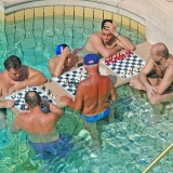 The well-known  Turkish bath's chess players - Turkish Thermal Bath